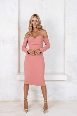 Style LILA Lavish Alice Pink Size 2 Long Sleeve Lila Cocktail Dress on Queenly
