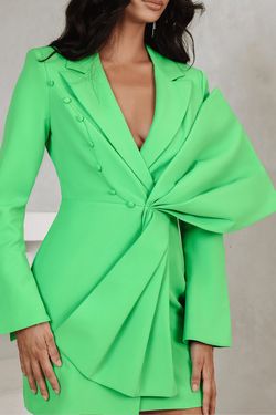 Style ROSALIE Lavish Alice Green Size 2 Tall Height Rosalie Blazer Cocktail Dress on Queenly