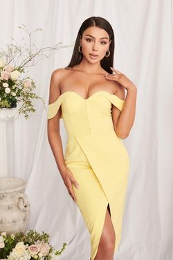 Lavish alice hotsell yellow bardot dress