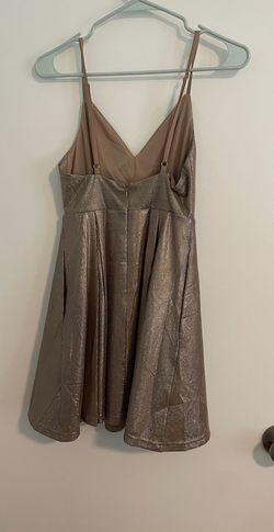 Lulus Gold Size 0 Plunge Mini Cocktail Dress on Queenly