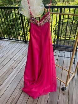 Terani Couture Hot Pink Size 4 Floor Length Strapless A-line Dress on Queenly