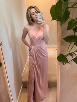 Faviana Light Pink Size 0 Bridesmaid Side slit Dress on Queenly
