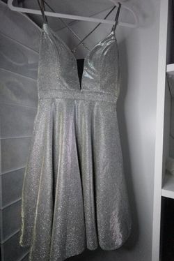My Michelle Silver Size 0 Homecoming Prom Free Shipping Cocktail Dress on Queenly
