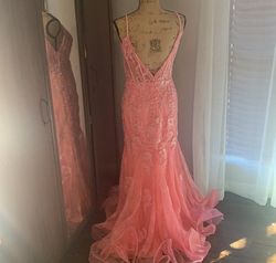 Jovani Pink Size 10 Prom Floor Length Mermaid Dress on Queenly