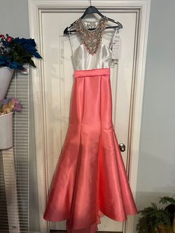 Rachel Allan Orange Size 0 Train Mermaid Dress on Queenly
