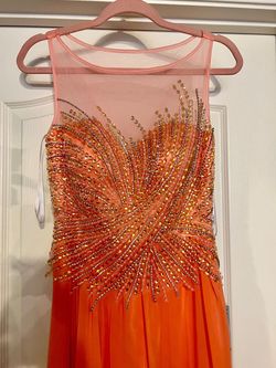 Vienna Orange Size 2 50 Off Floor Length Pageant Side slit Dress on Queenly
