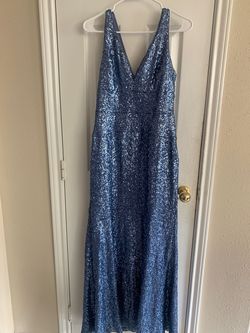 Nicole miller Blue Size 8 Wedding Guest Straight Dress on Queenly