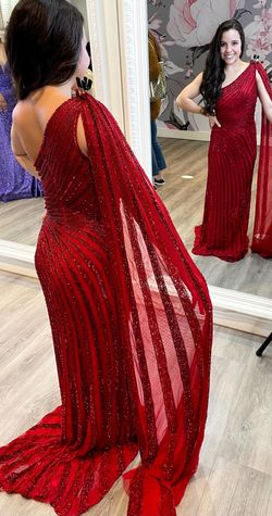 Sherri Hill Red Size 4 Free Shipping Floor Length A-line Dress on Queenly