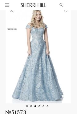 Style 51573 Sherri Hill Blue Size 6 70 Off Prom Ball gown on Queenly