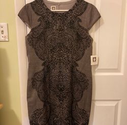 Anne klein Gold Size 12 Plus Size A-line Dress on Queenly