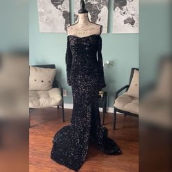Style 22018 Portia and Scarlett Black Size 6 Mermaid Dress on Queenly
