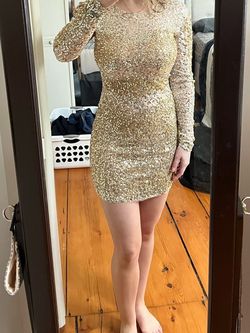 Primavera Gold Size 2 Jewelled Cocktail Dress on Queenly