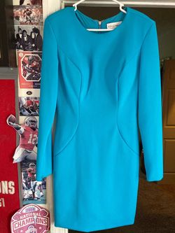 Ashley Lauren Light Blue Size 10 Appearance Semi-formal Interview Cocktail Dress on Queenly