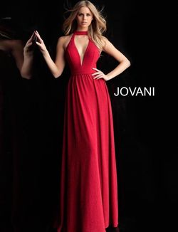 Jovani Red Size 00 A-line Floor Length Side slit Dress on Queenly