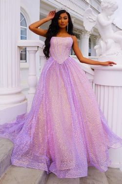 Style PS22660 Portia and Scarlett Purple Size 14 Tall Height Ball gown on Queenly