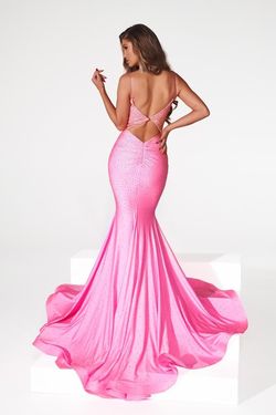 Style PS22518 Portia and Scarlett Pink Size 2 Beaded Top Pageant Spaghetti Strap Jewelled Mermaid Dress on Queenly