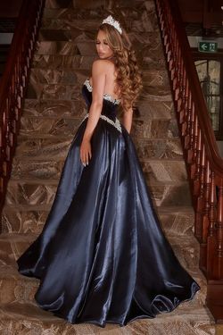 Style PS22041 Portia and Scarlett Blue Size 12 Quinceanera Floor Length Ball gown on Queenly