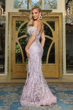 Style PS22913 Portia and Scarlett Pink Size 10 Black Tie Jewelled Side slit Dress on Queenly