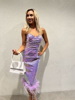 Lavish Alice Purple Size 4 Strapless Lavender Straight Dress on Queenly