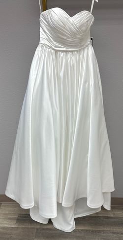Style B14TB0040 Cocomelody White Size 10 Floor Length Corset Sweetheart Tall Height A-line Dress on Queenly