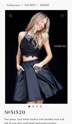 Sherri Hill Black Size 6 Lace Cocktail Dress on Queenly