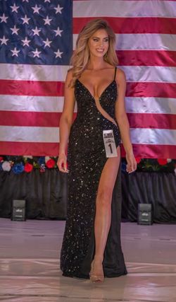 Sherri Hill Black Size 2 Embroidery Appearance Side slit Dress on Queenly