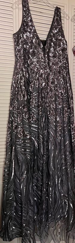 Jovani Gray Size 20 Pageant Floor Length Prom A-line Dress on Queenly