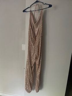 Gold Size 4 Jumpsuit Dress on Queenly
