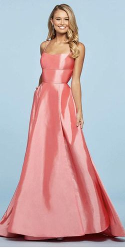Sherri Hill Pink Size 0 Pageant Coral Floor Length Pockets A-line Dress on Queenly