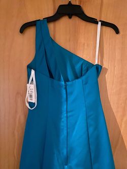 David's Bridal Multicolor Size 0 Jewelled Teal Prom 70 Off Mermaid Dress on Queenly
