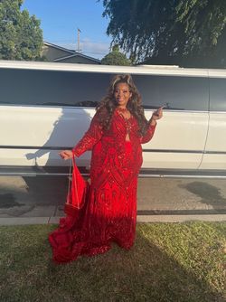 Red Size 28 Ball gown on Queenly