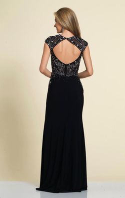 Dave and Johnny Black Size 6 Cap Sleeve Backless Fitted Side slit Dress on Queenly
