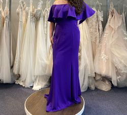 Madison James Purple Size 14 Wedding Guest Plus Size A-line Dress on Queenly