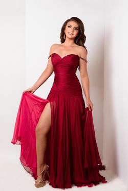 Jovani Red Size 2 Custom Black Tie Side slit Dress on Queenly