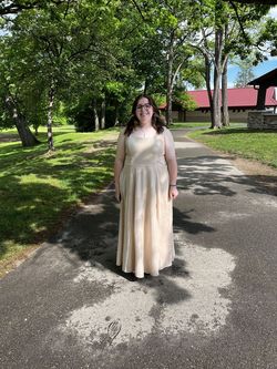davids bridal Gold Size 18 50 Off Plus Size Straight Dress on Queenly