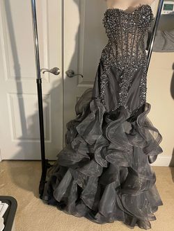 Jovani Gray Size 14 Mermaid Dress on Queenly