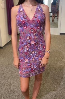Style 1938 Primavera Pink Size 2 Homecoming Plunge Cocktail Dress on Queenly
