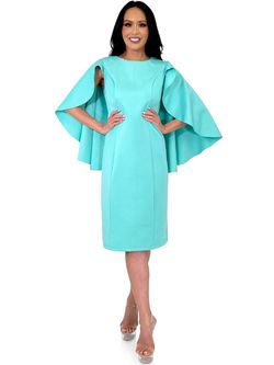 Style 8157 Marc Defang Blue Size 6 Cap Sleeve Teal Cocktail Dress on Queenly