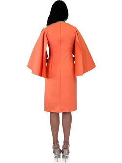 Style 8157 Marc Defang Orange Size 12 Cap Sleeve Cocktail Dress on Queenly