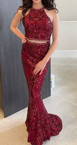MoriLee Red Size 0 Mori Lee Prom Two Piece Cocktail Dress on Queenly