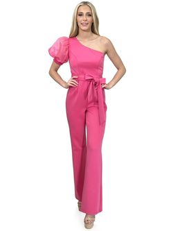 Style 8179 Marc Defang Hot Pink Size 4 Floor Length 8179 Tall Height Jumpsuit Dress on Queenly