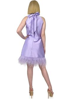 Style 8193 Marc Defang Purple Size 10 Halter Tall Height Fun Fashion Cocktail Dress on Queenly