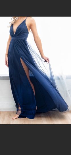 Lulus Blue Size 0 Sorority Medium Height Floor Length Straight Dress on Queenly
