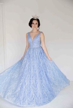 Sherri Hill Light Blue Size 0 Sequined Quinceanera Pageant Ball gown on Queenly