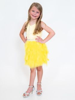 Style 5072 Marc Defang Yellow Size 00 Girls Size Jewelled Tall Height Cocktail Dress on Queenly