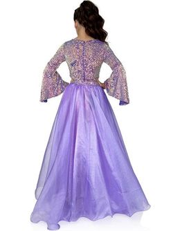 Style 8004K Marc Defang Purple Size 00 Overskirt Sleeves Tall Height Jumpsuit Dress on Queenly