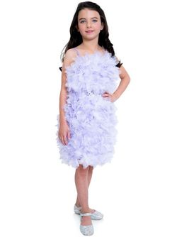 Style 5070 Marc Defang Purple Size 00 Lavender Fun Fashion Floral Girls Size Cocktail Dress on Queenly