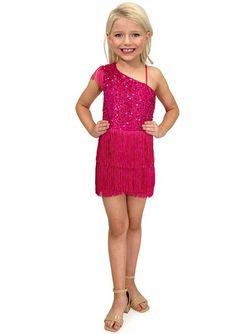 Style 8154K Marc Defang Pink Size 00 Pageant 8154k Girls Size Fringe Jumpsuit Dress on Queenly