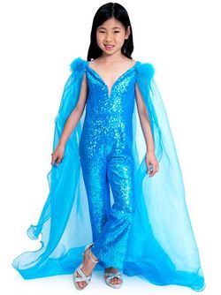 Style 8099K Marc Defang Blue Size 00 8099k Tall Height Pageant Girls Size Jumpsuit Dress on Queenly