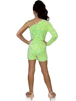 Style 8048K Marc Defang Green Size 00 Pageant Tall Height Sequined Jumpsuit Dress on Queenly
